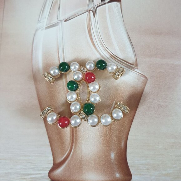 Metal Gold Faux Pearls Multi Color Beads Brooch Pin Fashion Women Jewelry Gift - Picture 1 of 6